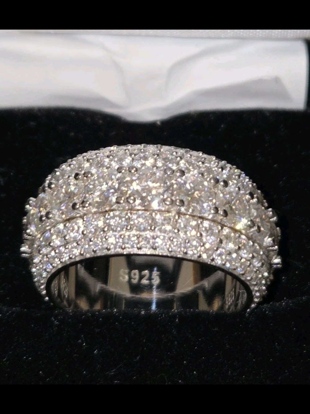 3 Carat Moissanite 925 Sterling Silver Band Ring, Bling Iced, Size 8